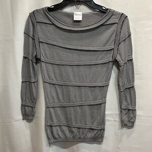 Vintage RED Valentino Striped Three Quarter Sleeve Lightweight Pullover Size XS